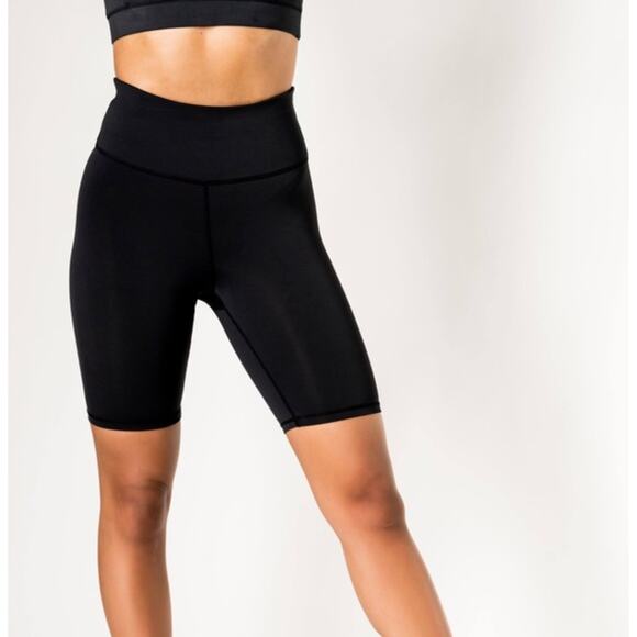 IVL Collective Pants - High Rise Biker Shorts IVL Collective Black Womens 6 Yoga Cycling Activewear